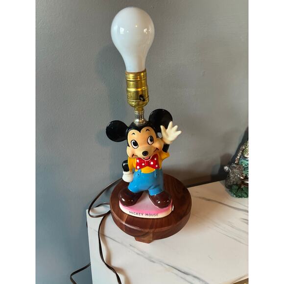 Vintage 1970s Disney Productions Mickey Mouse Ceramic Lamp – Works Great! - Picture 9 of 11